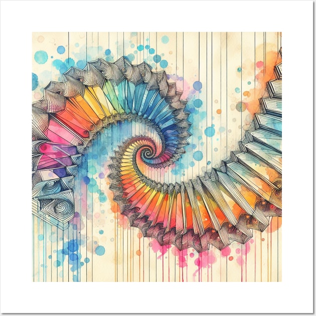 Psychedelic looking abstract illustration of Escher Wall Art by WelshDesigns